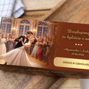 Spersonalizowane Upominki dla Gości Weselnych Czekoladowy Prezencik 300g