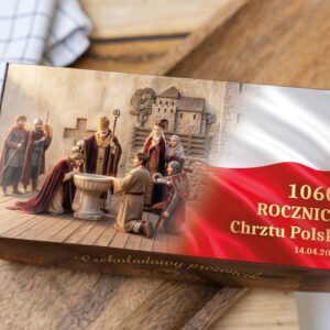 Patriotyczny upominek 1060. Rocznica Chrztu Polski 14.04.2026 Czekoladowy Prezencik 300g