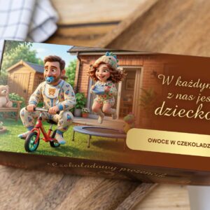 Czekoladowy upominek dla DUŻEGO DZIECKA. Owoce w czekoladzie 300g