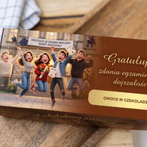Czekoladowy upominek dla Maturzysty. Owoce w czekoladzie 300g