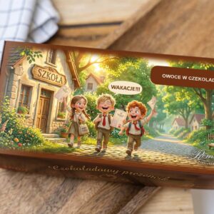 Upominek na zakończenie roku szkolnego. Owoce w czekoladzie 300g